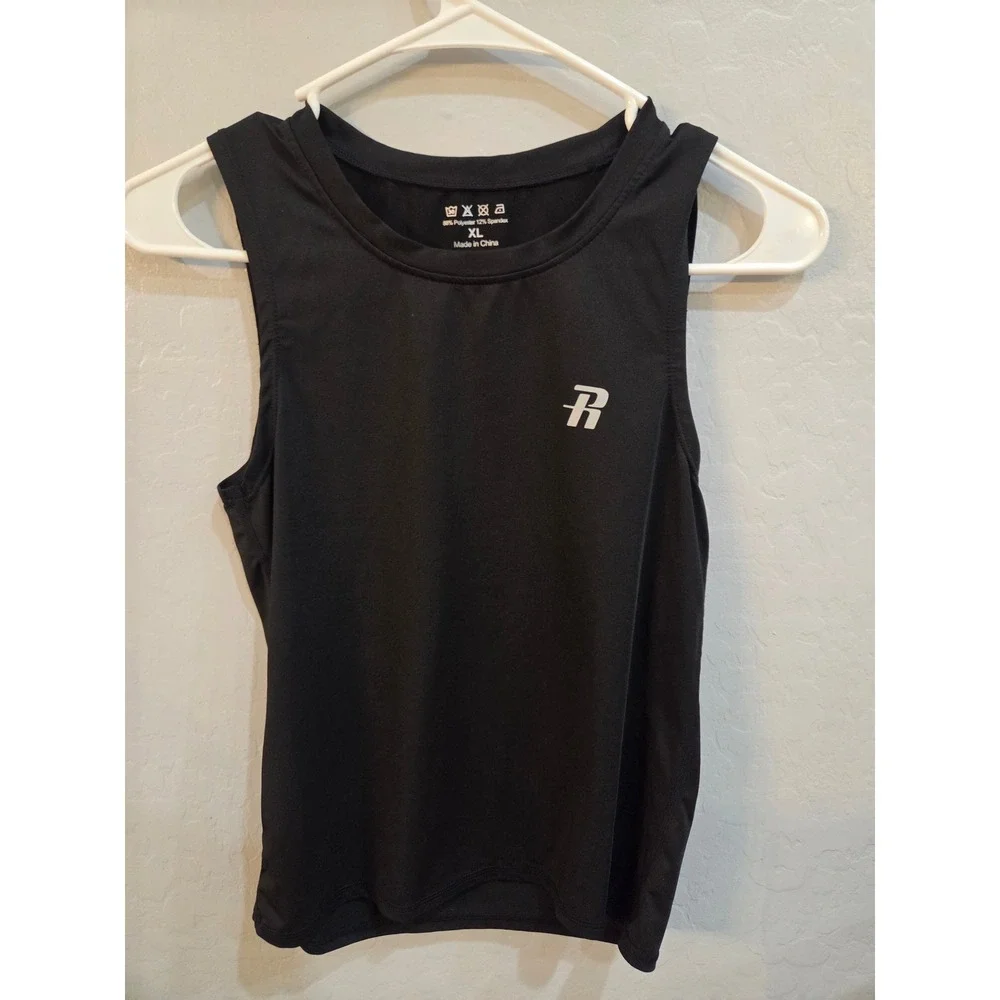Black Sleeveless Performance Activewear Compression XL Athletic Training Shirt